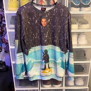 Let’s Rage graphic sweater with legend of Zelda scene